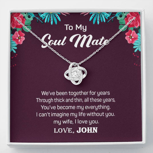 Jewelry "To My Soulmate" I Can't Imagine My Life Without You Custom Necklace