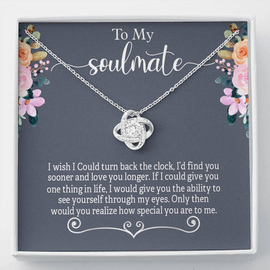 Jewelry Standard Box To My Soulmate Love Knot Necklace With Message Card