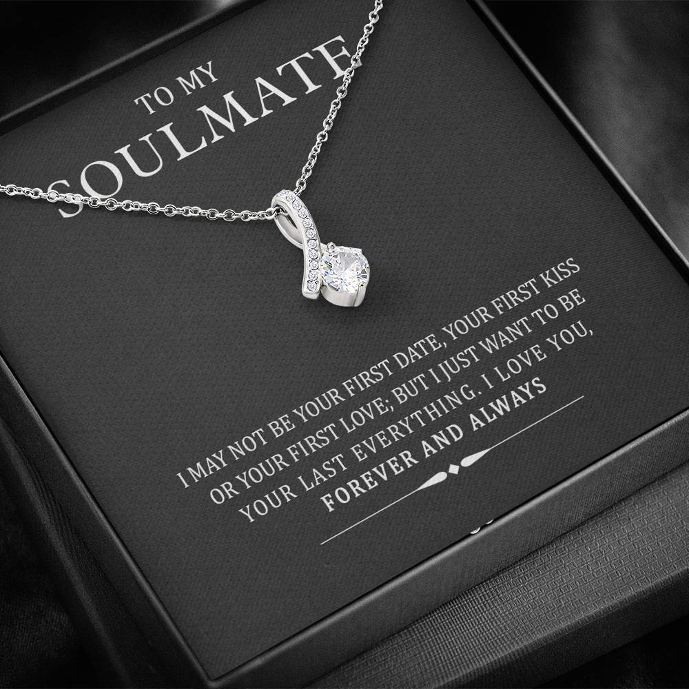 Jewelry To My Soulmate Necklace for Wife from Husband with Message card & Box, Present for Girlfriend Birthday, Valentine's Day, Anniversary, Christmas