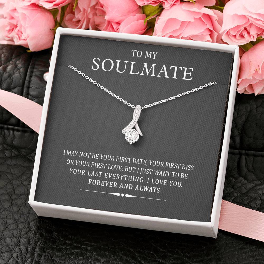 Jewelry To My Soulmate Necklace for Wife from Husband with Message card & Box, Present for Girlfriend Birthday, Valentine's Day, Anniversary, Christmas