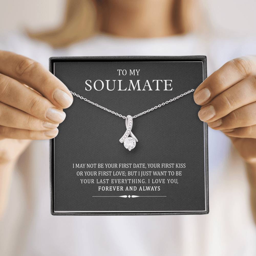 Jewelry To My Soulmate Necklace for Wife from Husband with Message card & Box, Present for Girlfriend Birthday, Valentine's Day, Anniversary, Christmas