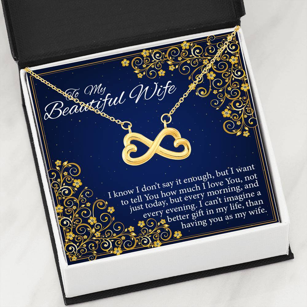"To My Wife I Love You So Much" Infinity Love Necklace With Message of Love
