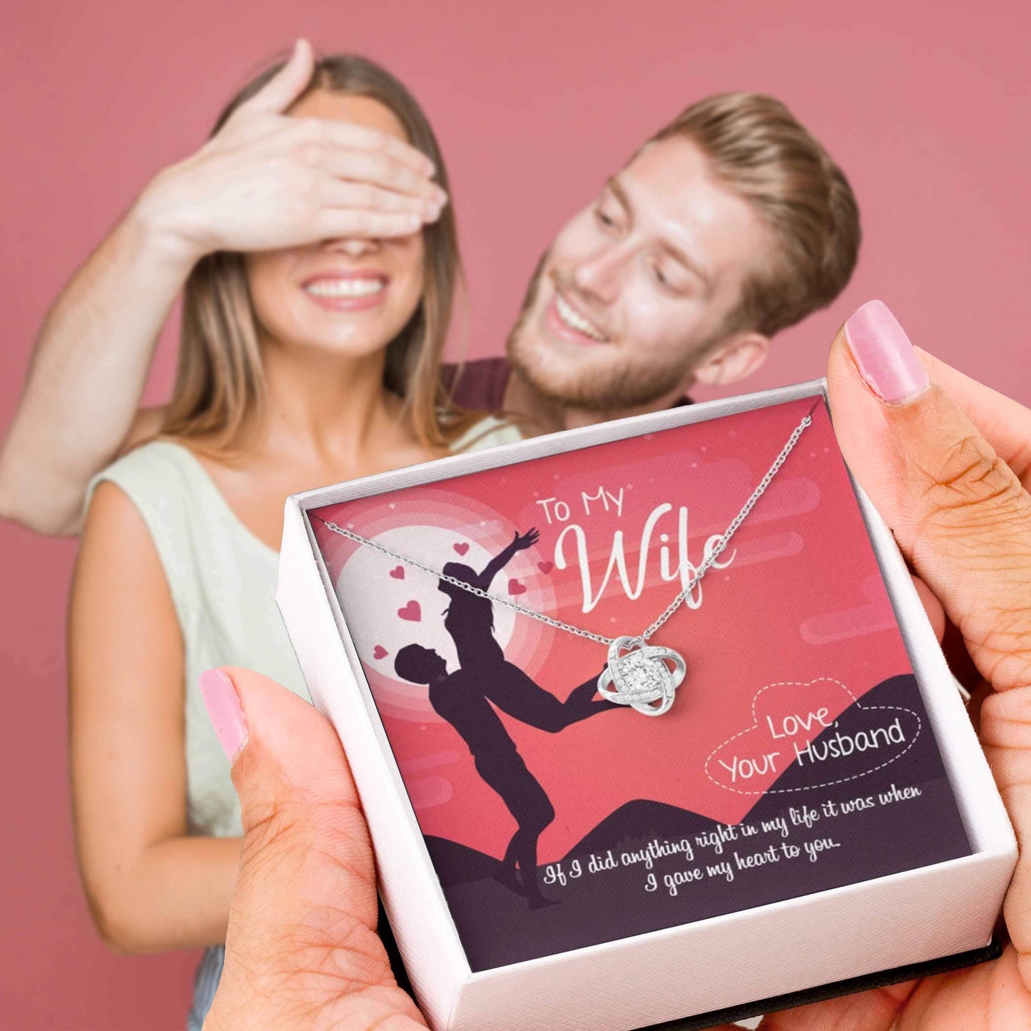 Jewelry 14K White Gold Finish To My Wife Pendant-I Gave My Heart To You