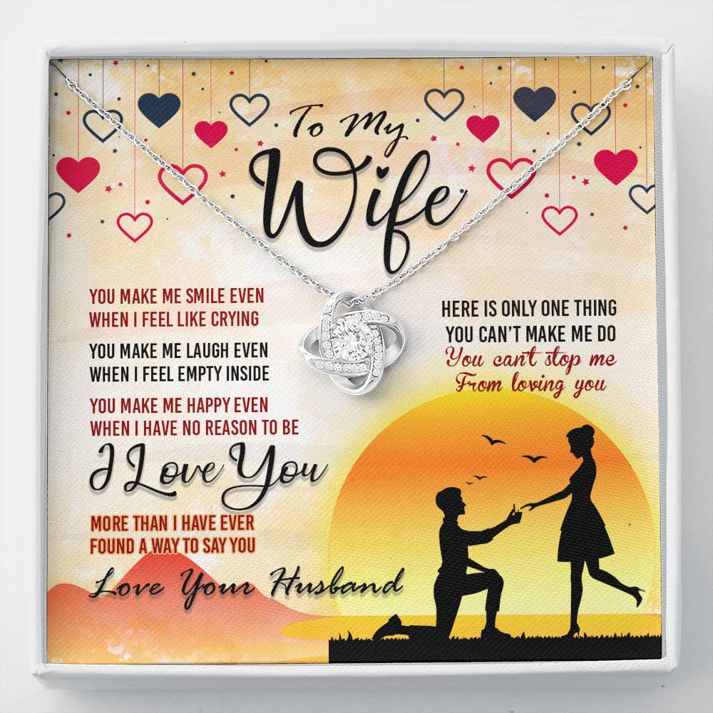 Jewelry 14K White Gold Finish To My Wife Pendant-You Make Me Smile