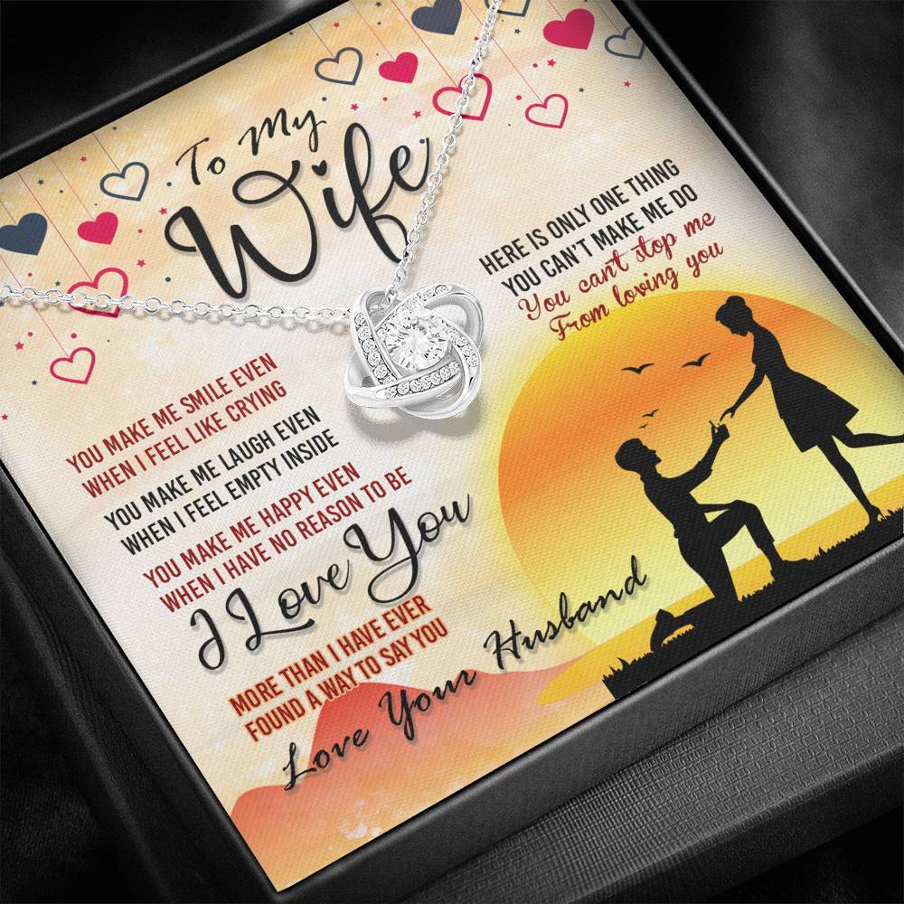 Jewelry 14K White Gold Finish To My Wife Pendant-You Make Me Smile