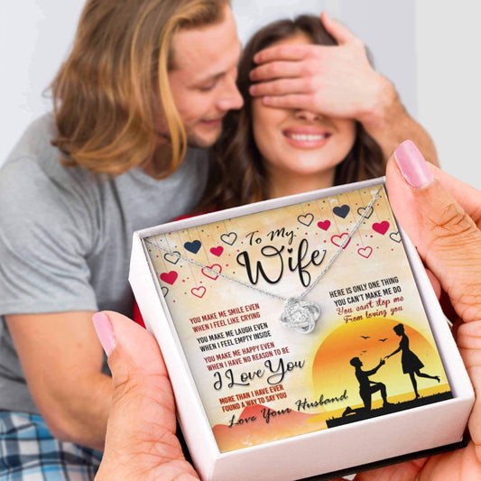 Jewelry 14K White Gold Finish To My Wife Pendant-You Make Me Smile