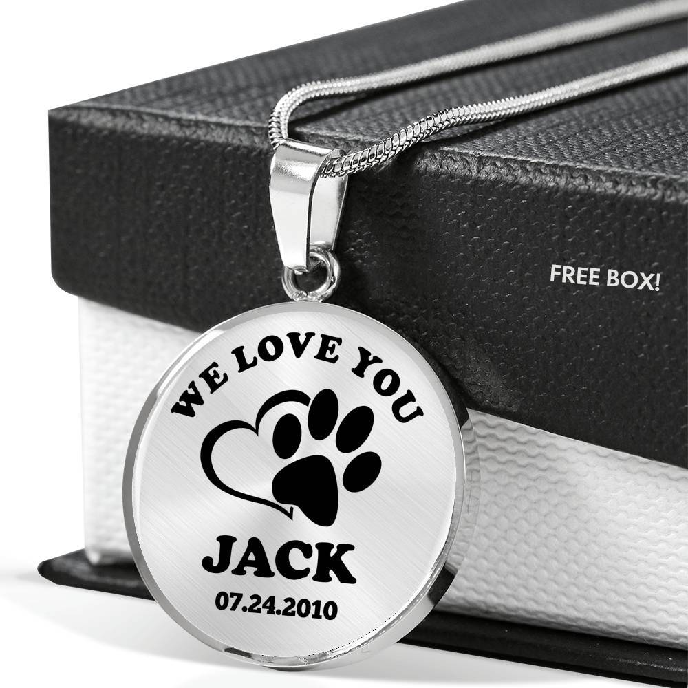 We Love You Dog Customized Necklace