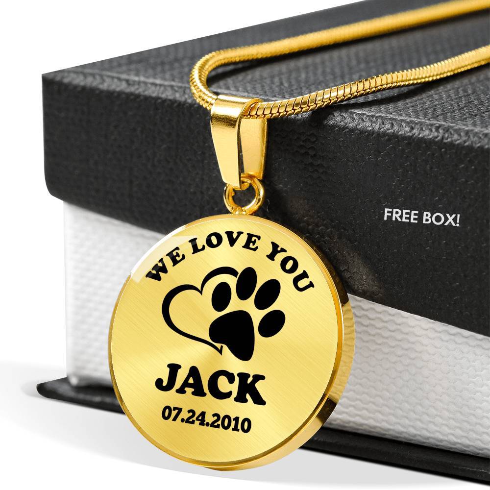 We Love You Dog Customized Necklace