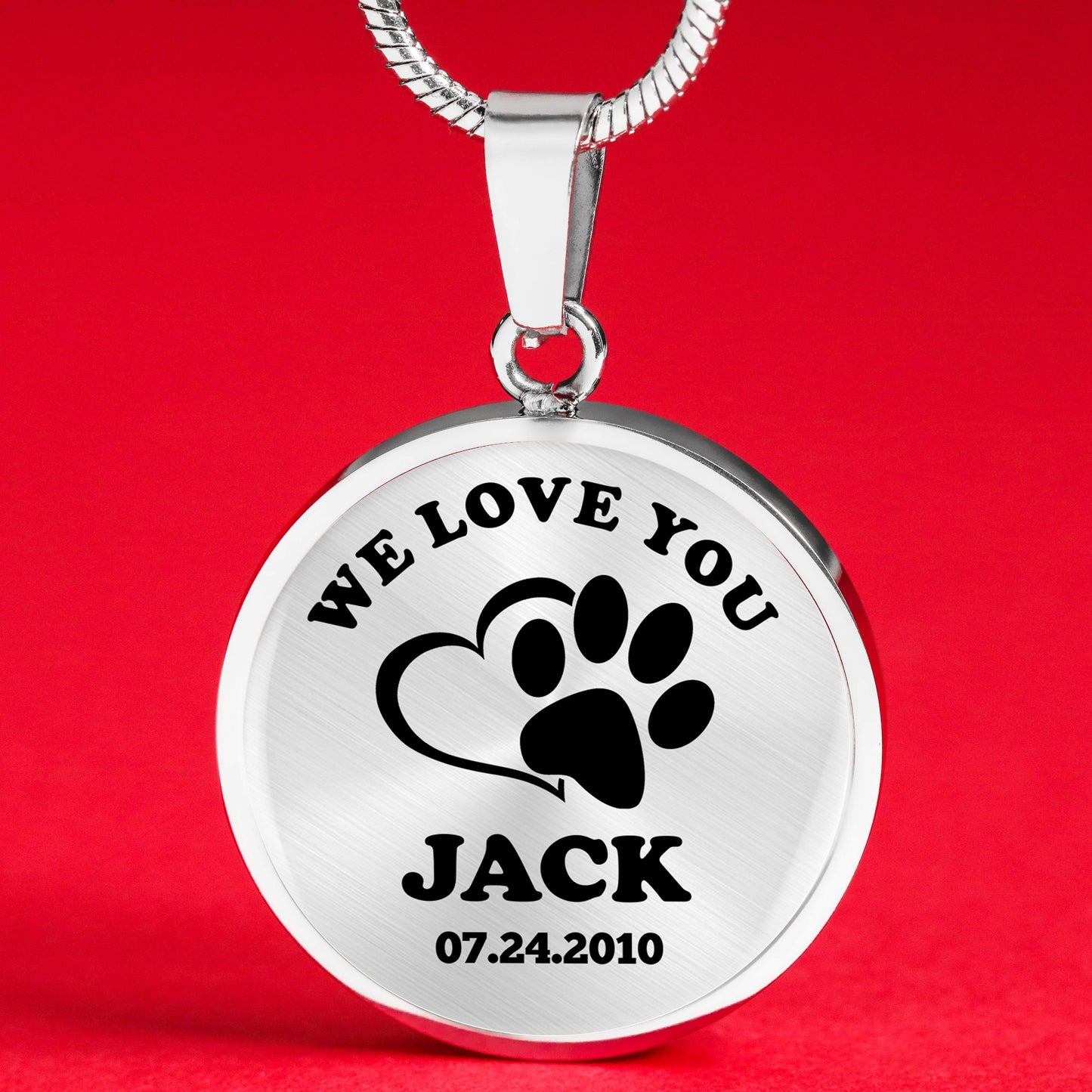 We Love You Dog Customized Necklace