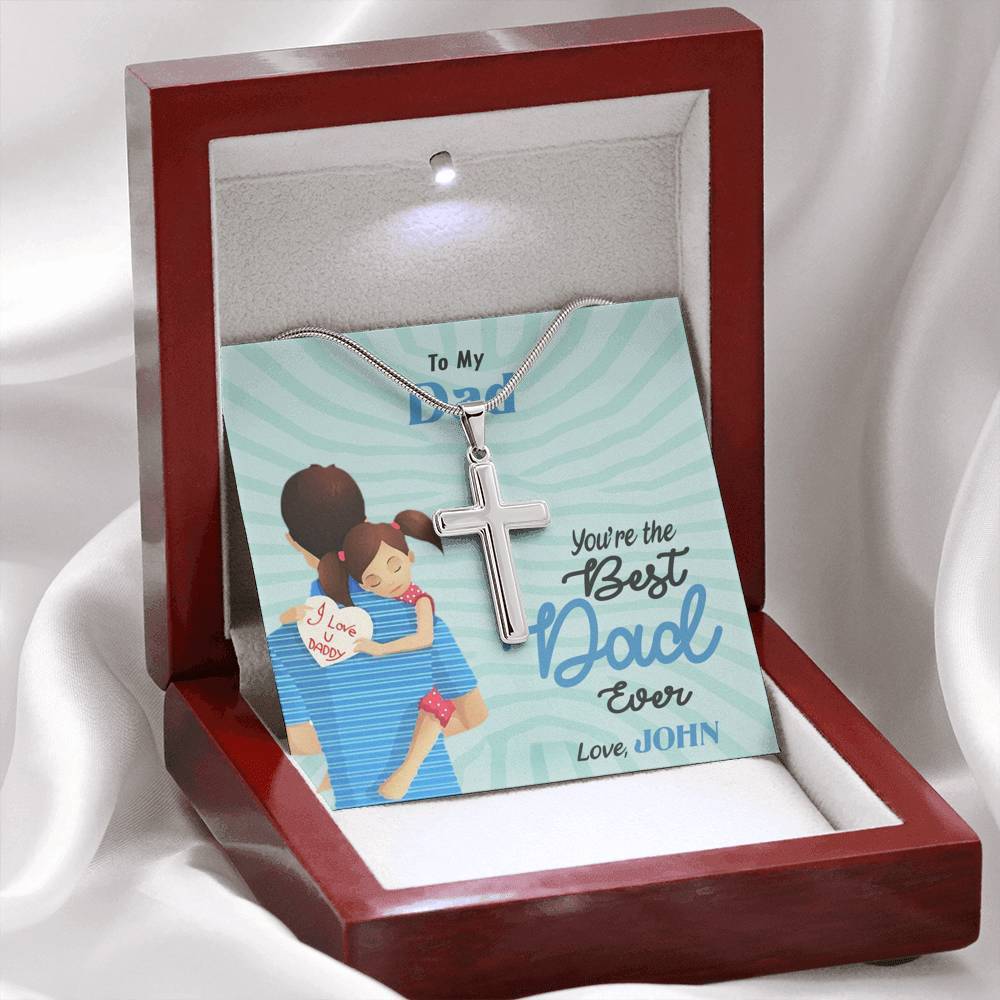 Jewelry You're The Best Dad Ever Customized Artisan Necklace, Gift For Daddy, Necklace For Him, Artisan Necklace With Beautiful Quote