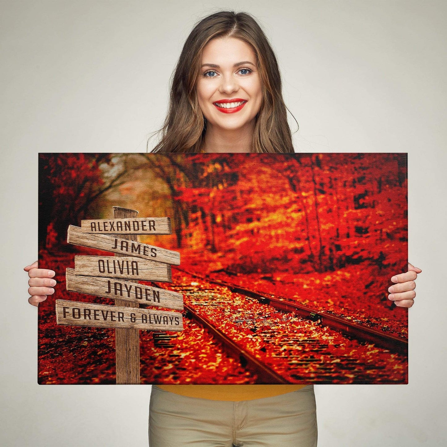 Maple Forest Color Customized Canvas With Multi Names