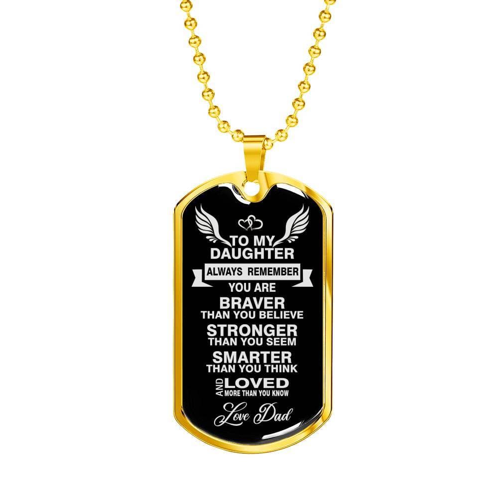 To My Strong Daughter Luxury Military Necklace