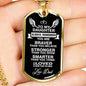To My Strong Daughter Luxury Military Necklace