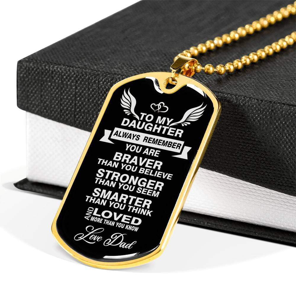 To My Strong Daughter Luxury Military Necklace
