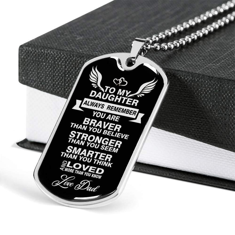 To My Strong Daughter Luxury Military Necklace