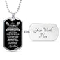 To My Strong Daughter Luxury Military Necklace
