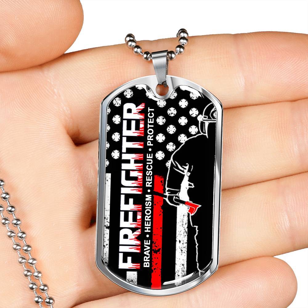 Fire Fighter Military Necklace
