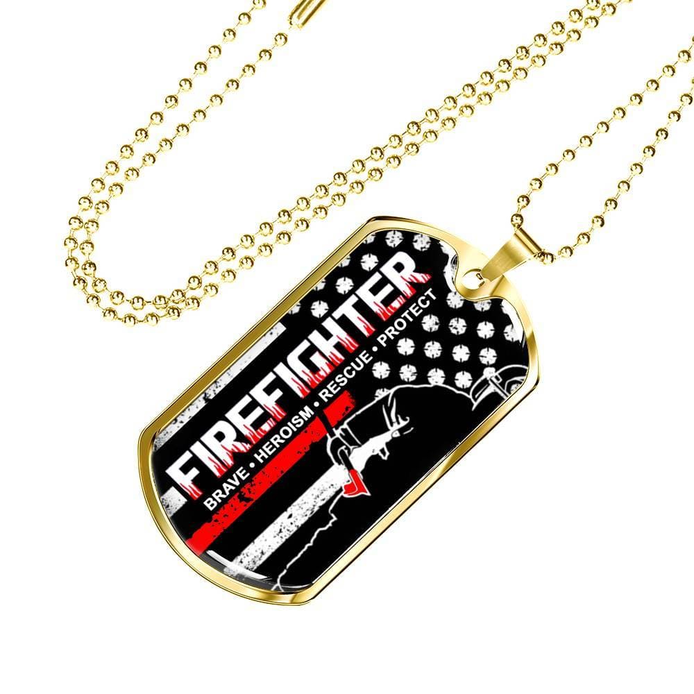 Fire Fighter Military Necklace