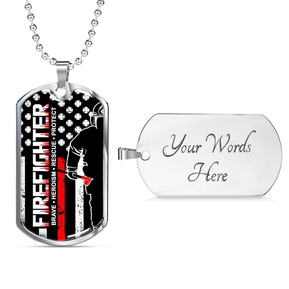 Fire Fighter Military Necklace