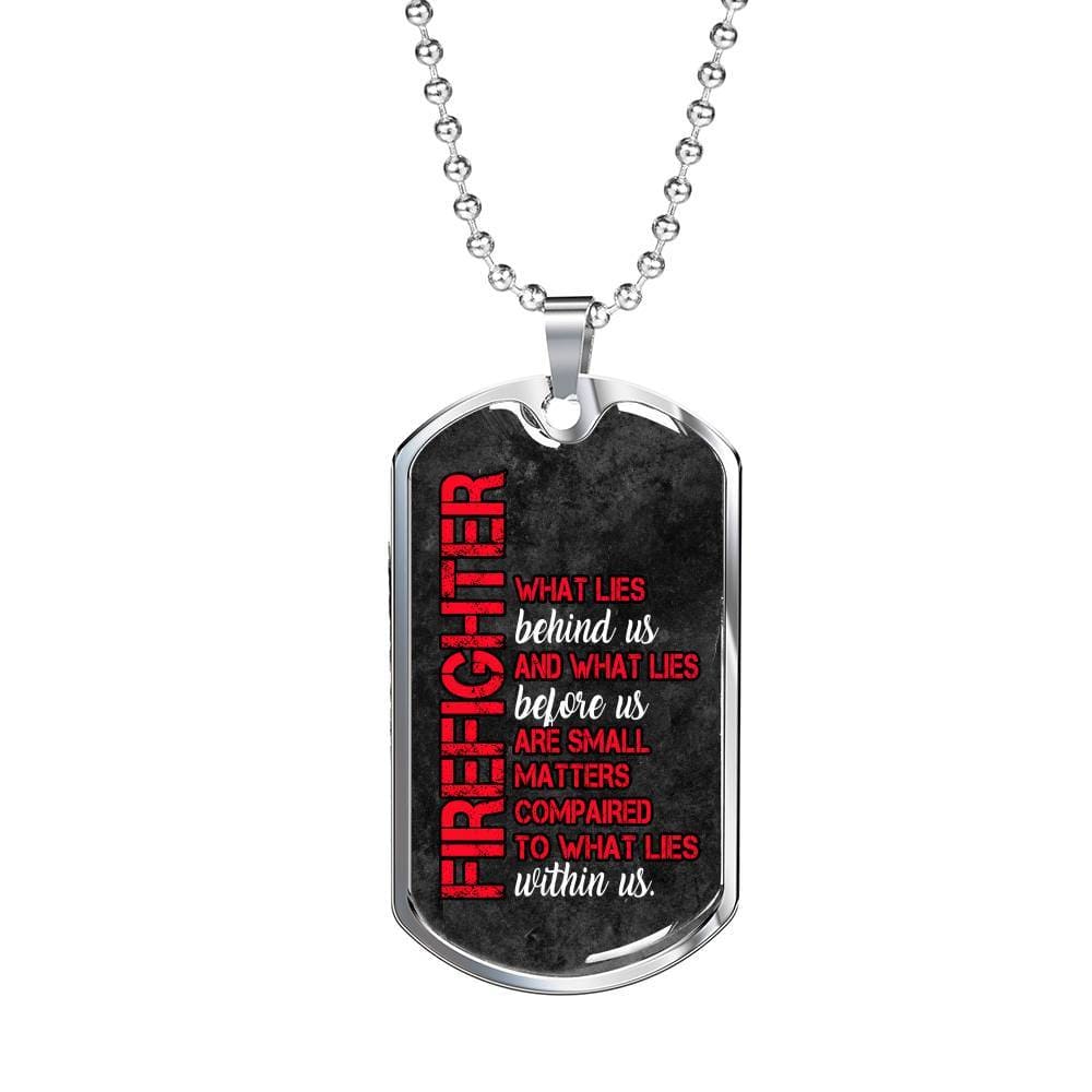 Luxury Military Fire Fighter Necklace With Engraving