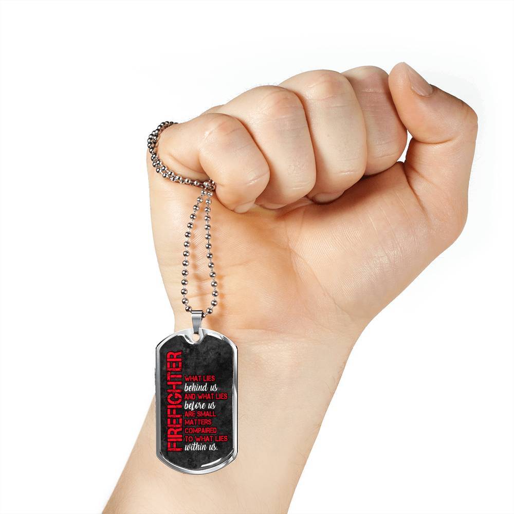 Luxury Military Fire Fighter Necklace With Engraving