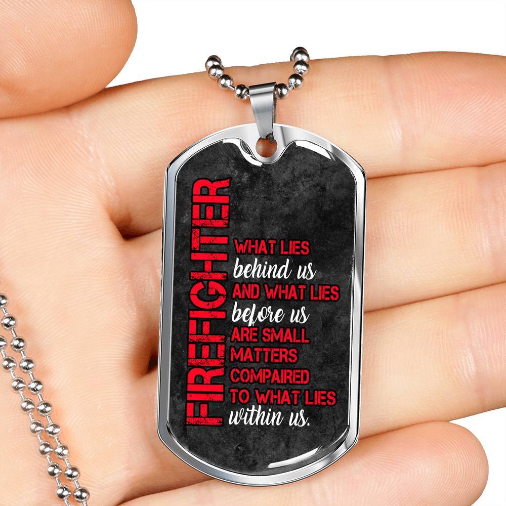 Luxury Military Fire Fighter Necklace With Engraving