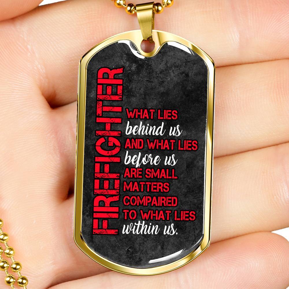 Luxury Military Fire Fighter Necklace With Engraving