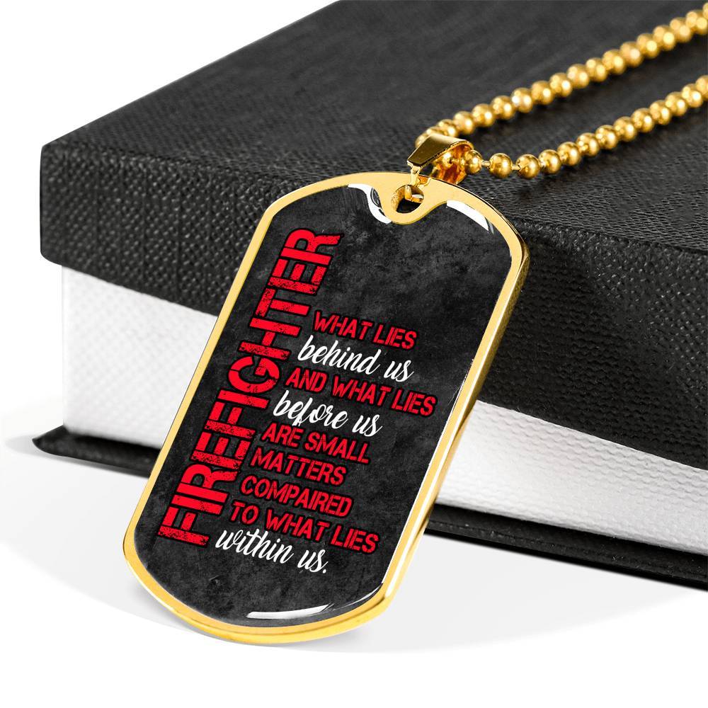 Luxury Military Fire Fighter Necklace With Engraving