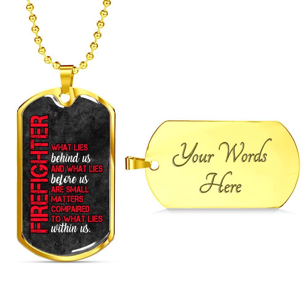 Luxury Military Fire Fighter Necklace With Engraving