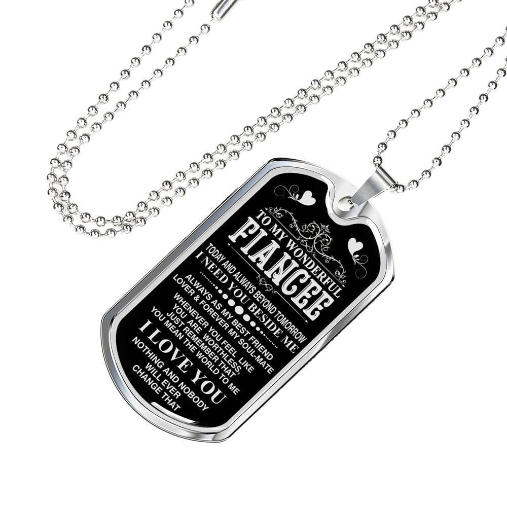 Gift To Your Fiancee Military Necklace With Engraving