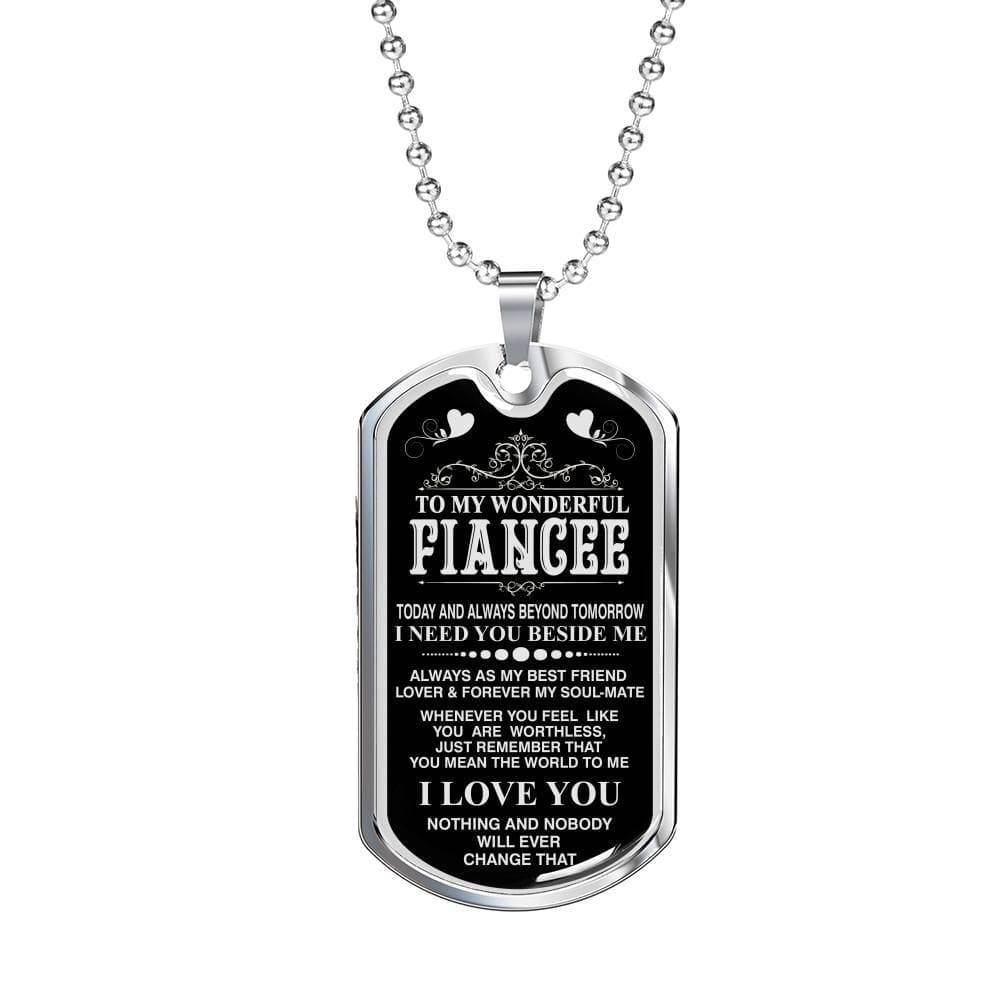 Gift To Your Fiancee Military Necklace With Engraving