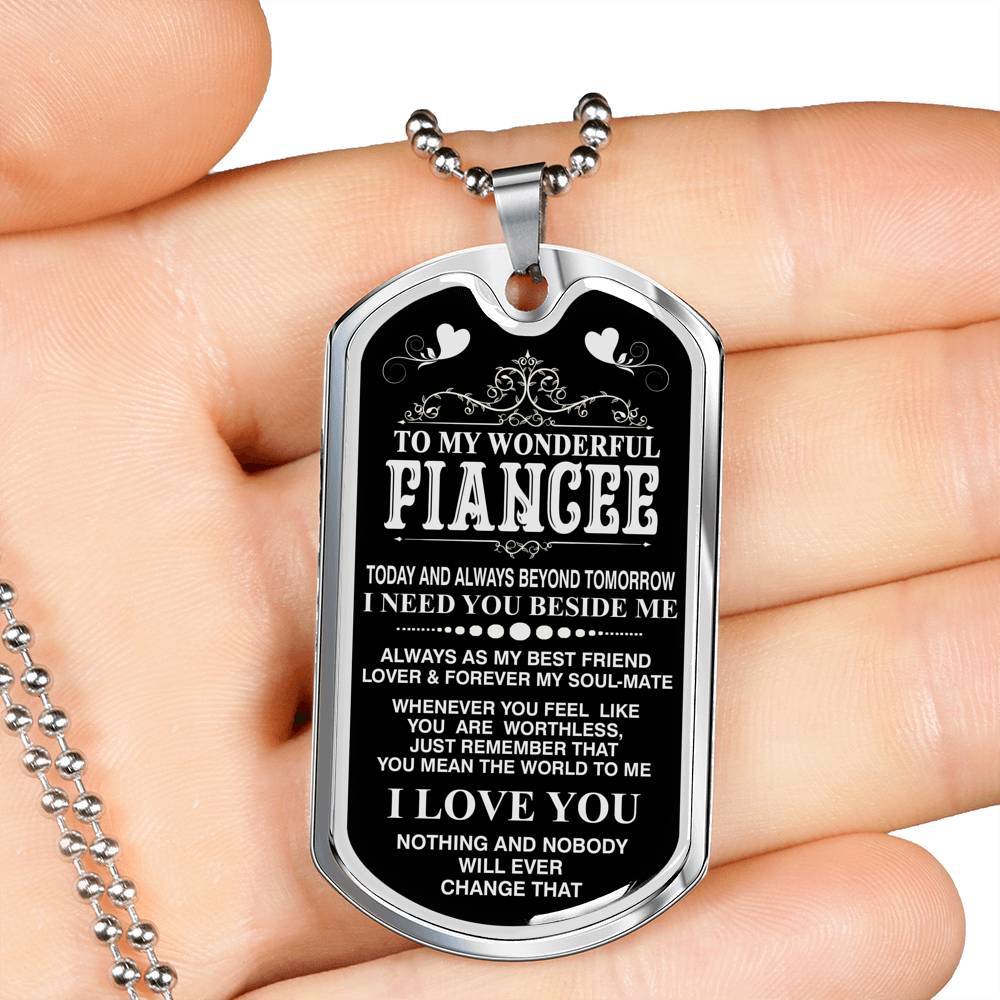 Gift To Your Fiancee Military Necklace With Engraving