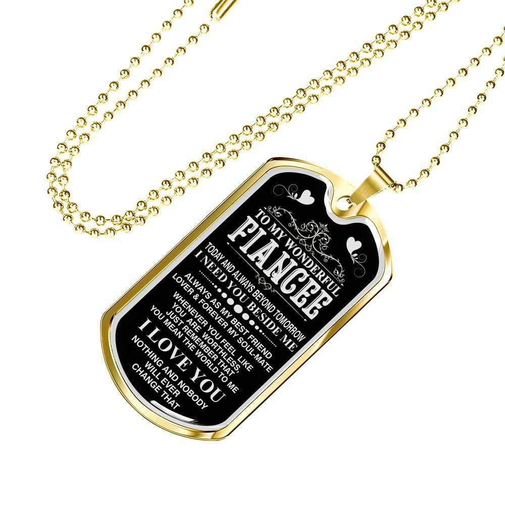 Gift To Your Fiancee Military Necklace With Engraving