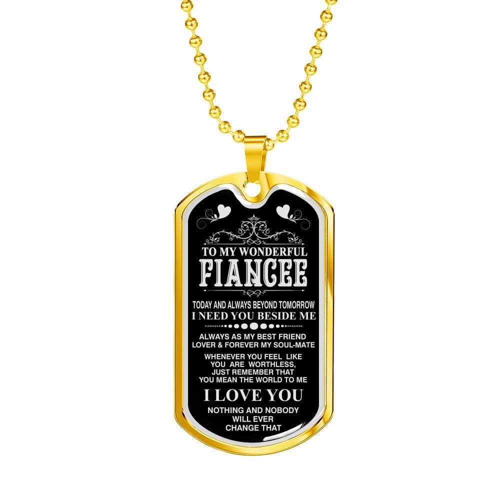 Gift To Your Fiancee Military Necklace With Engraving