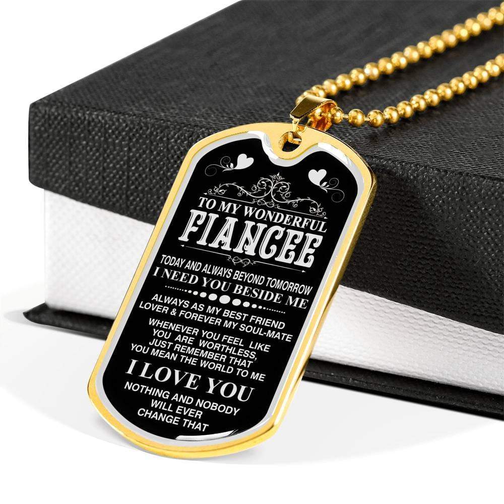 Gift To Your Fiancee Military Necklace With Engraving