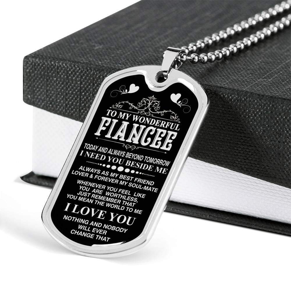 Gift To Your Fiancee Military Necklace With Engraving