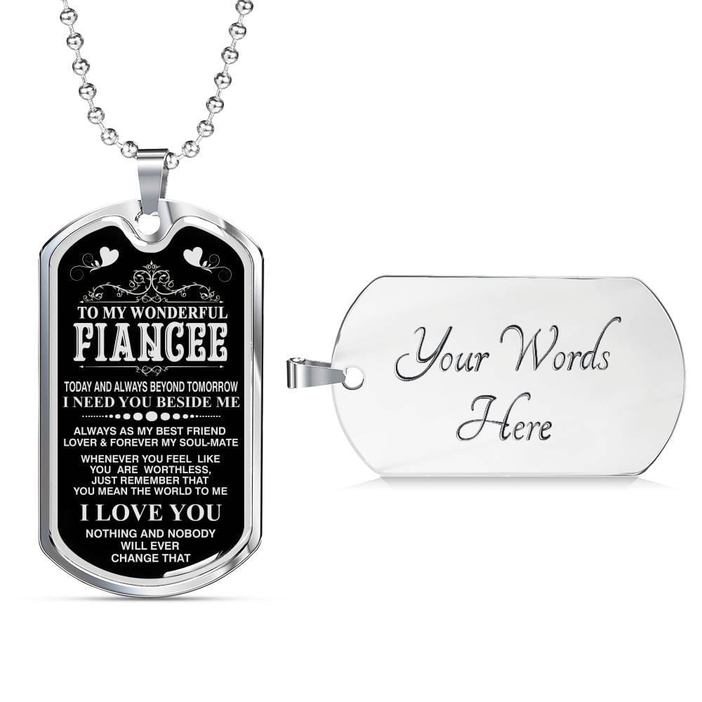 Gift To Your Fiancee Military Necklace With Engraving