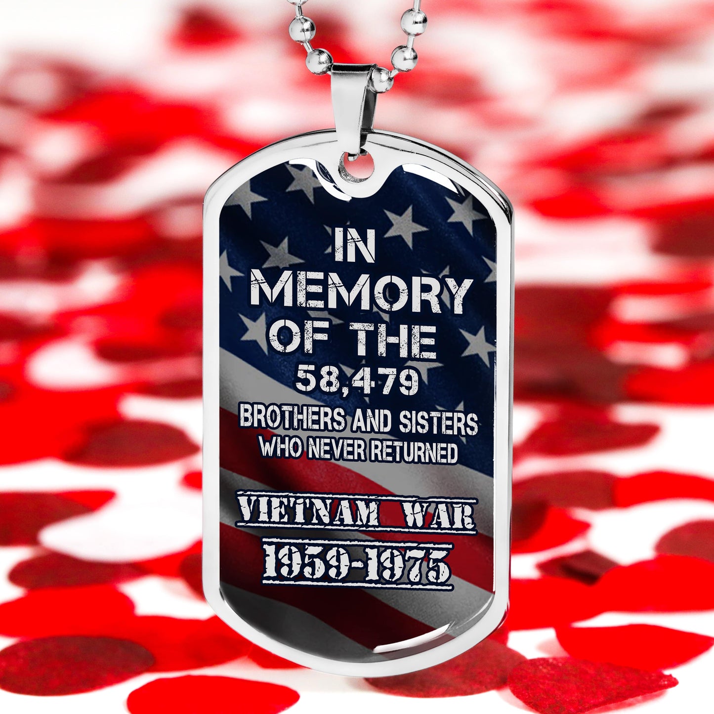 Military Necklace In Memory Of Vintage War