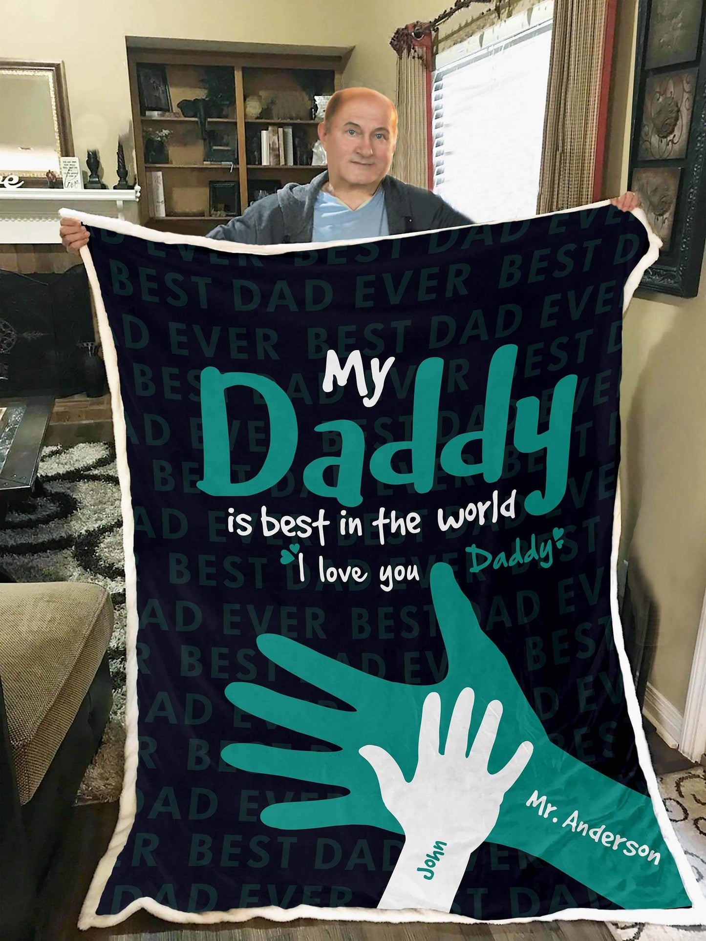 Personalized Blanket for Dad | My Daddy Is Best In The World Blanket | Couple Desires