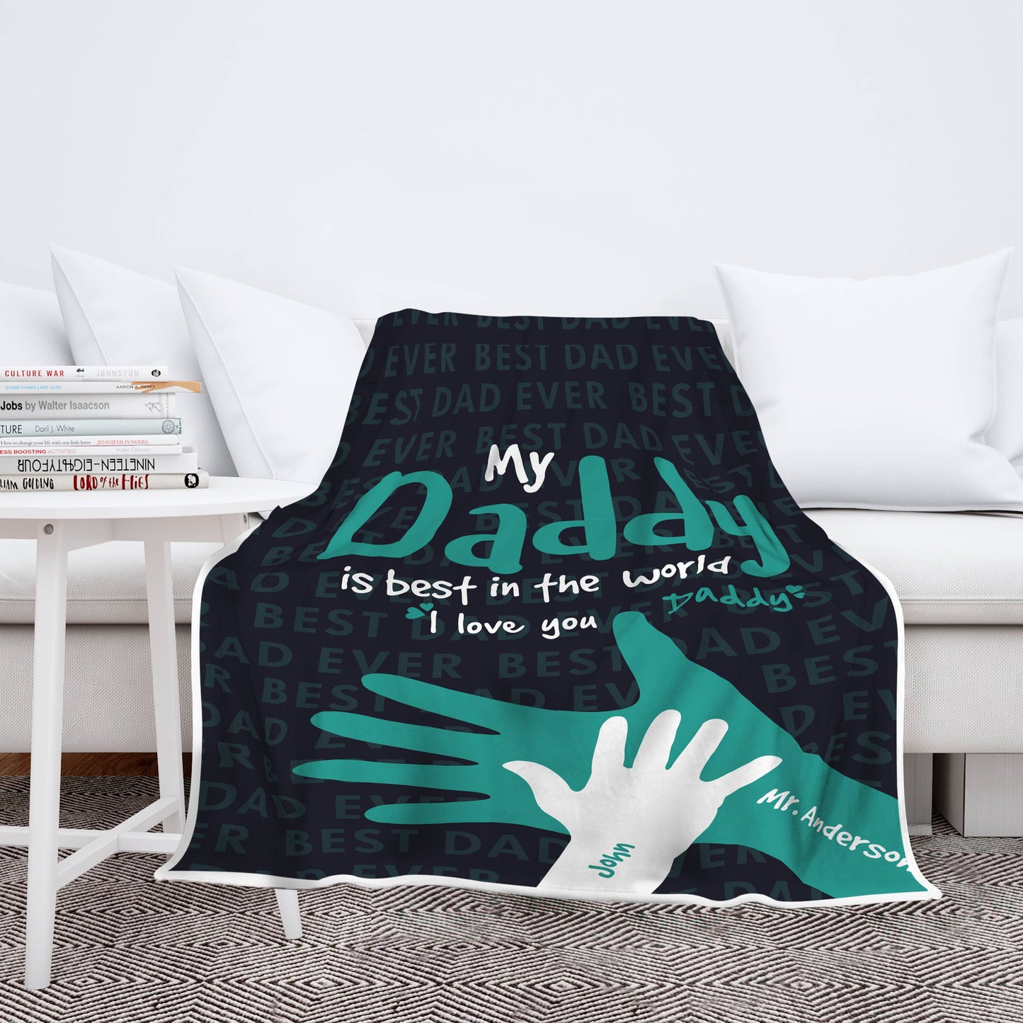 Personalized Blanket for Dad | My Daddy Is Best In The World Blanket | Couple Desires