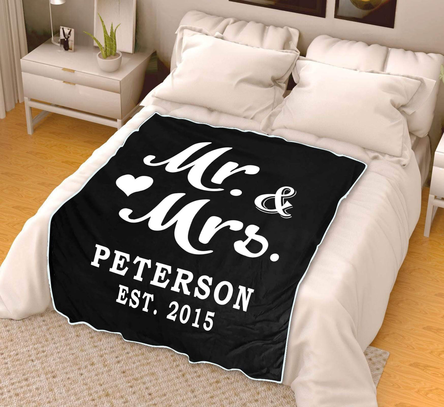 Mr And Mrs Personalized Blanket for Couples