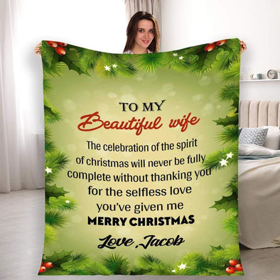 Personalized Blanket "Thanking You For The Selfless Love, Customized Blanket For Wife"