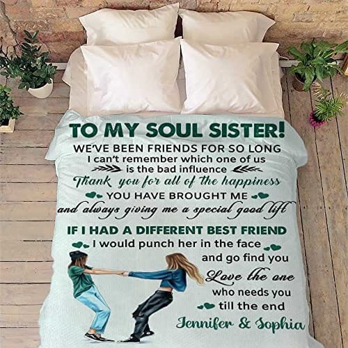 Personalized Blanket To My Soul Sister Customized Blanket