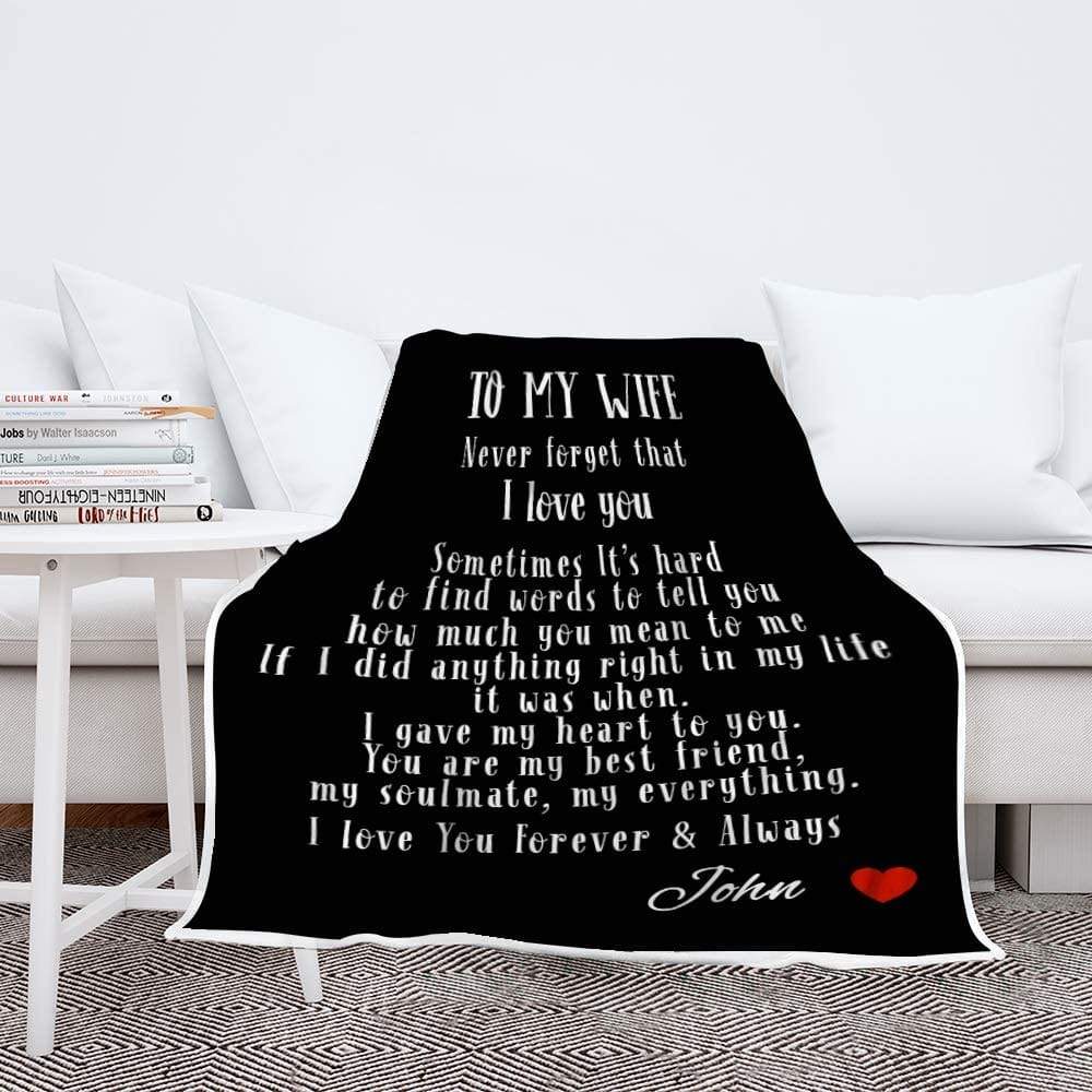 Personalized Blanket for Wife To My Wife Blanket Couple Desires