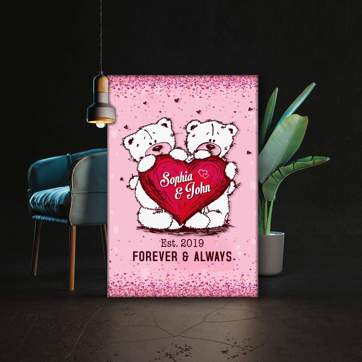 Personalized Canvas Customized Forever And Always Couples Wall Art