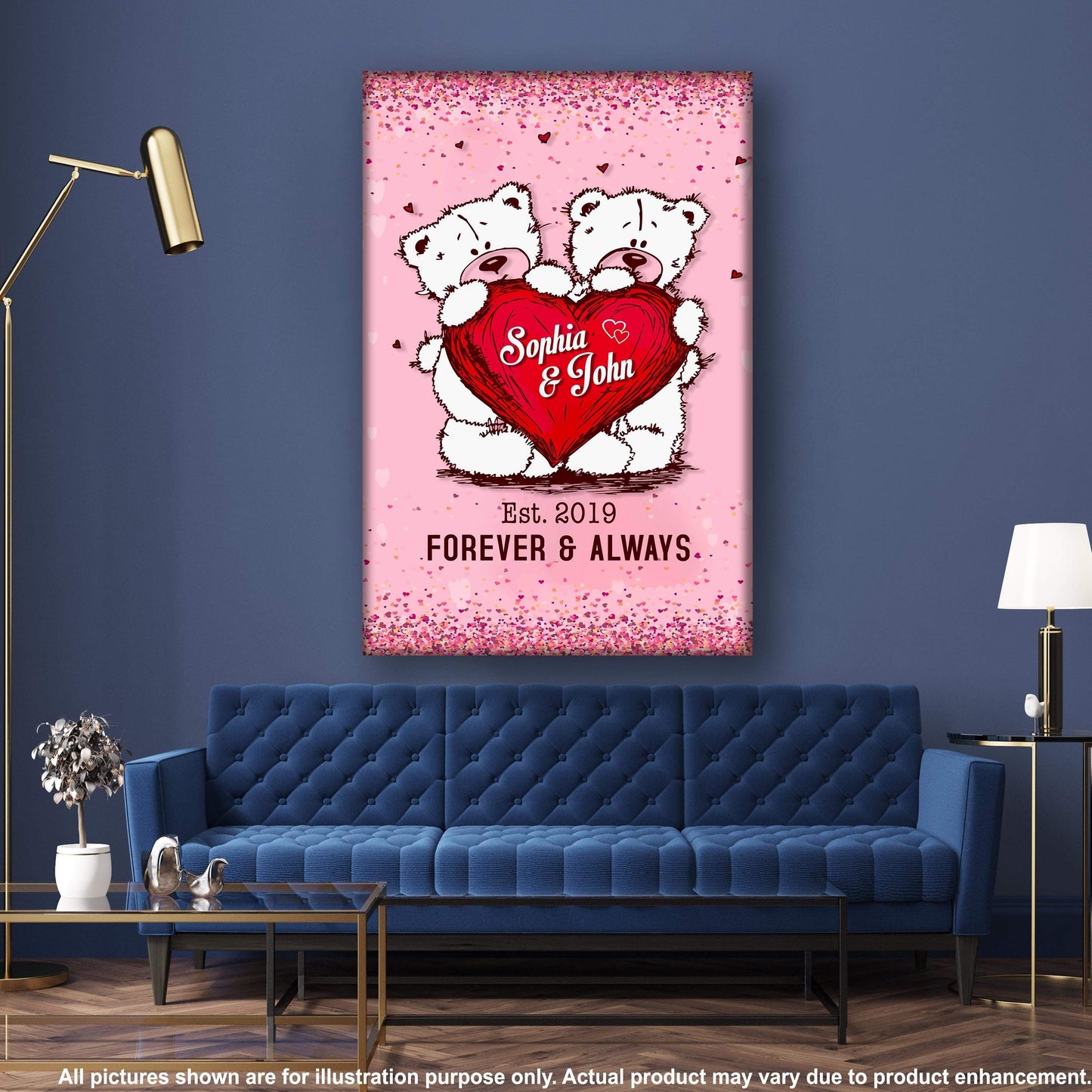 Personalized Canvas Customized Forever And Always Couples Wall Art