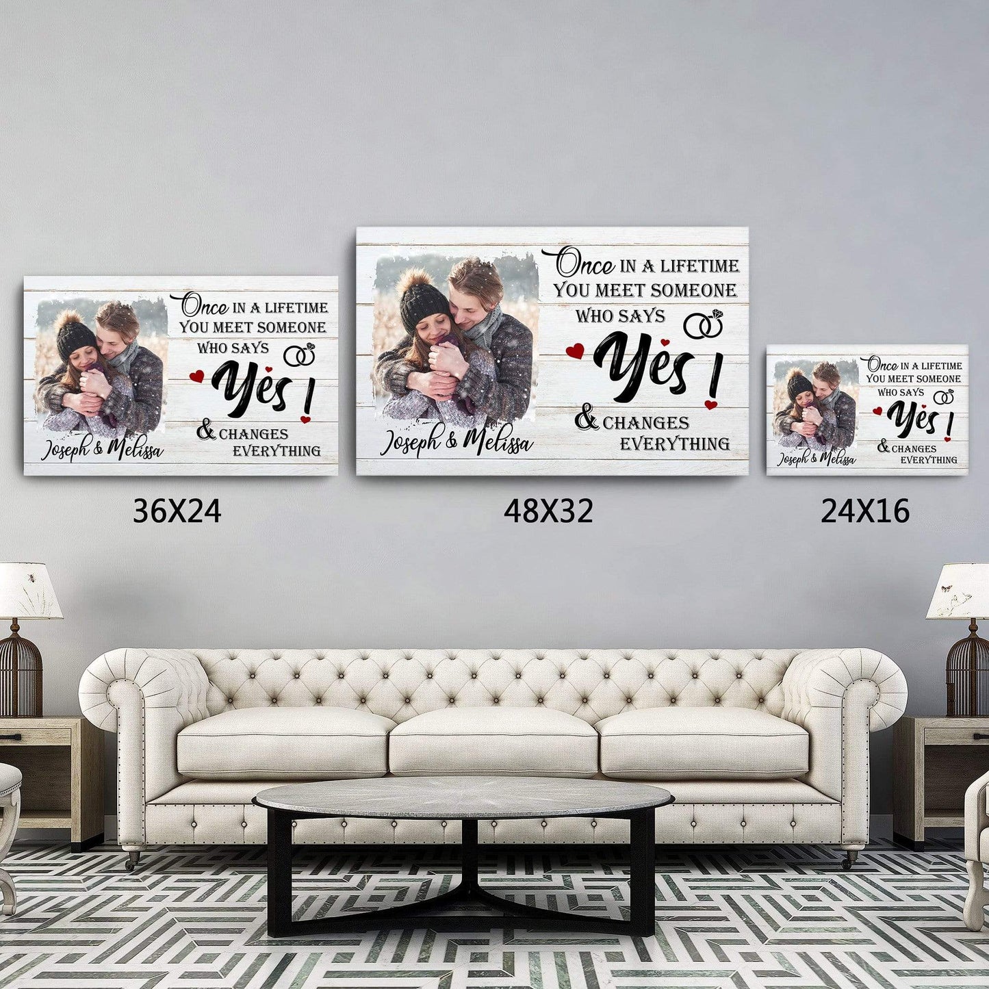Street Sign Canvas Once In A Lifetime - Personalized Custom Photo Canvas