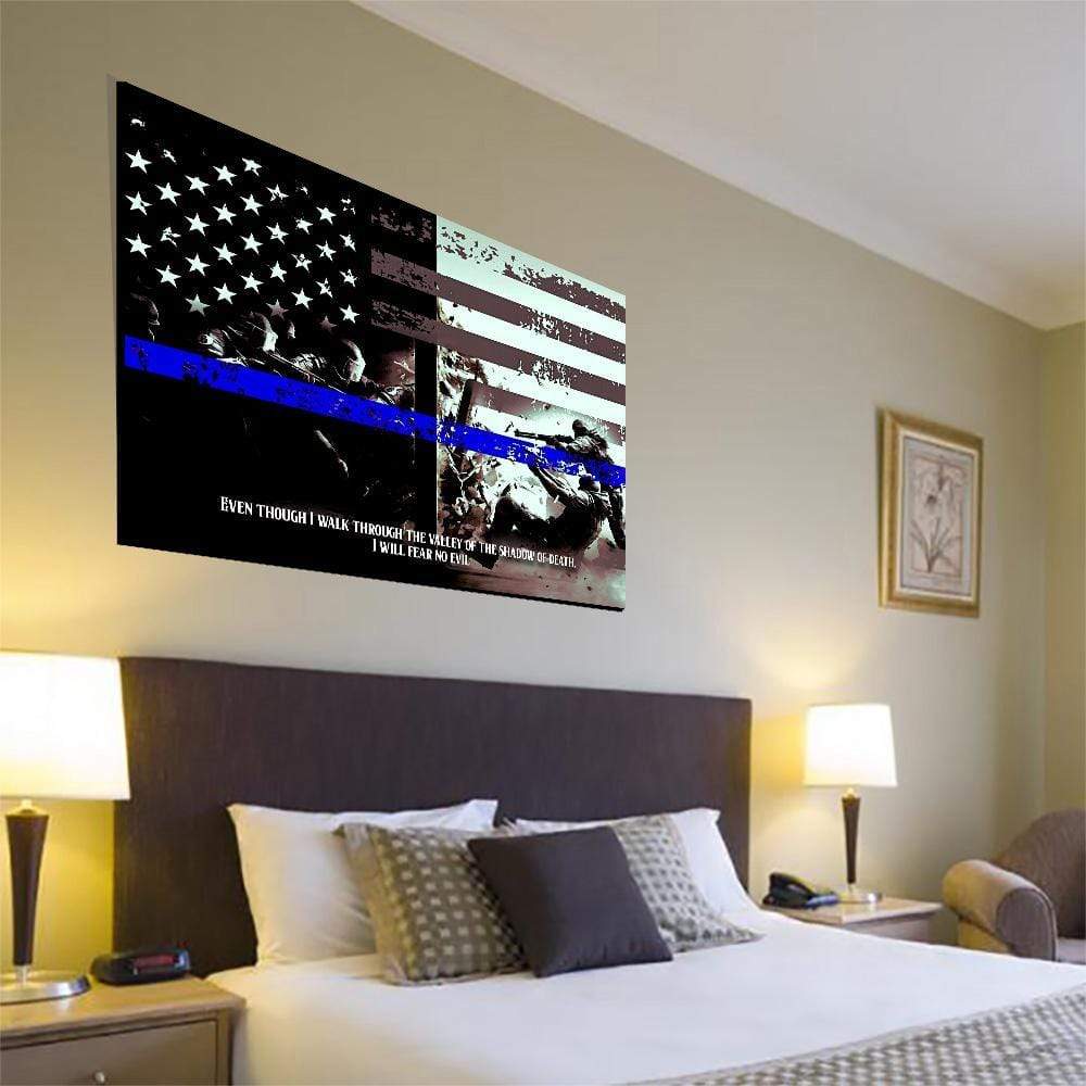 I Will Fear No Evil-Thin Blue Line Canvas