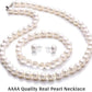 A Quality Pearl Necklace Set With Genuine Freshwater Cultured Pearls, 3 pcs Pearl Jewelry Set, With Necklace/Bracelet/Earings, Mother's Day Birthday Wedding, Gift for Brides, Mom, Wife