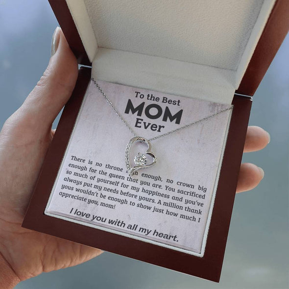 To The Best Mom Ever I Love You With All My Heart Forever Love Necklace For Mom Birthday/Mothers Day Gift For Her